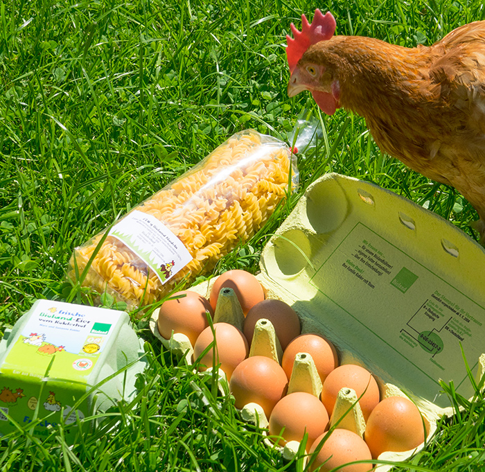 Huhn mit Bioprodukten